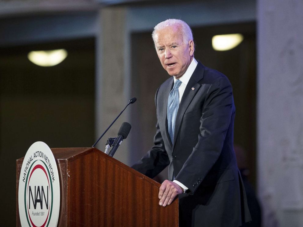 PHOTO: Former Vice President Joe Biden speaks during the National Action Network Breakfast, Jan. 21, 2019, in Washington, D.C.