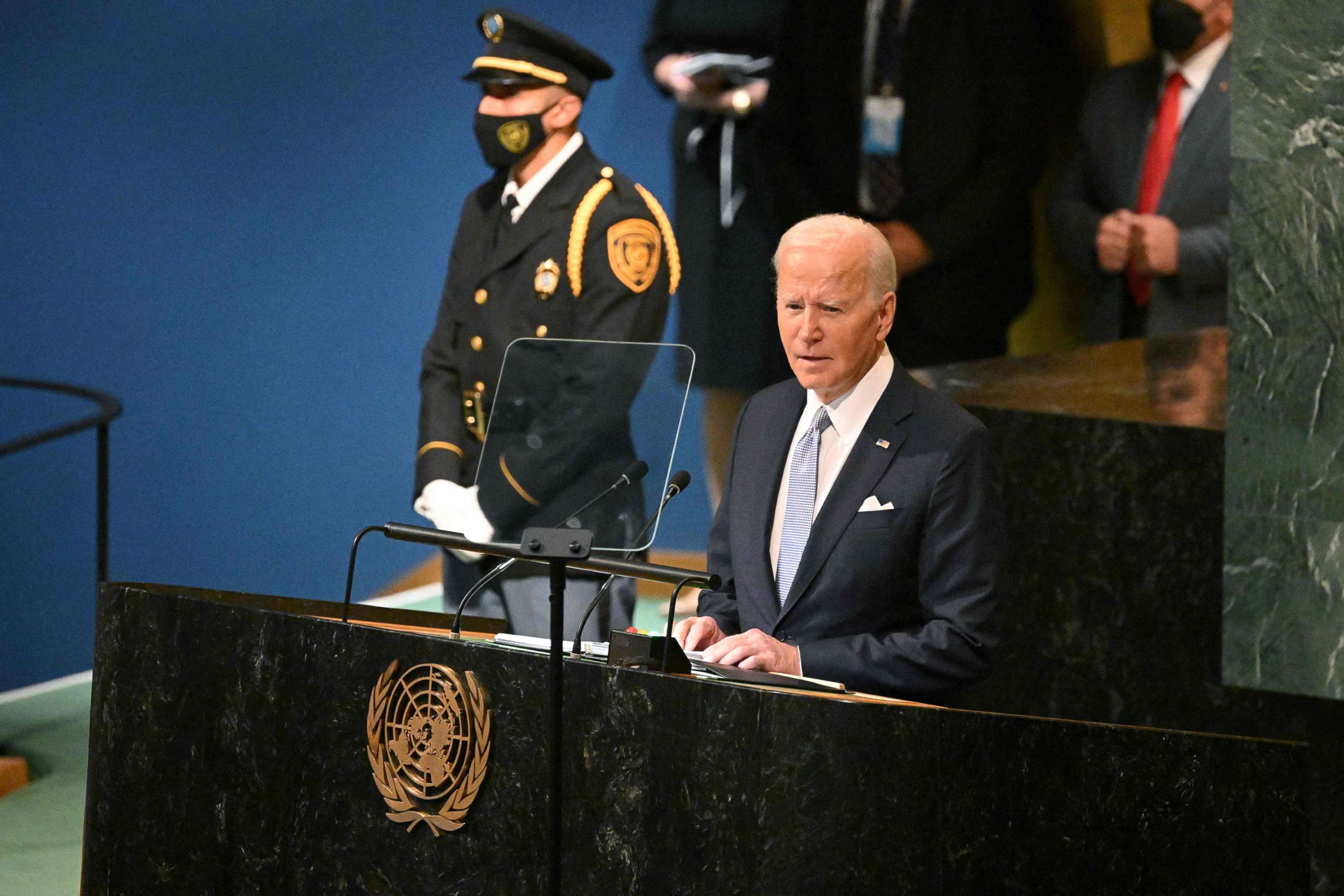 PHOTO: President Joe Biden addresses the 77th session of the United Nations General Assembly at the UN headquarters in New York City on Sept. 21, 2022.