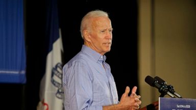 PHOTO: Former Vice President and 2020 presidential candidate Joe Biden speaks during a campaign event on July 4, 2019, in Marshalltown, Iowa.