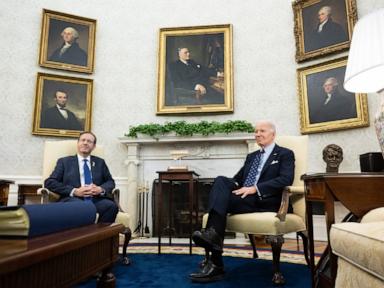 Biden hosts Israel's president at the White House amid peace push