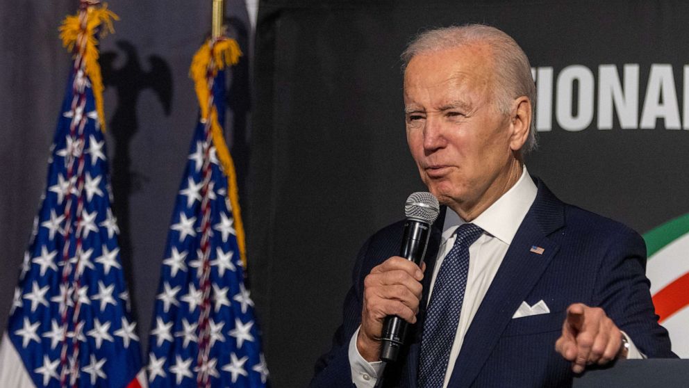 PHOTO: President Joe Biden speaks to supporters at the National Action Network's Annual Martin Luther King Day Breakfast, Jan. 16, 2023, in Washington, D.C.