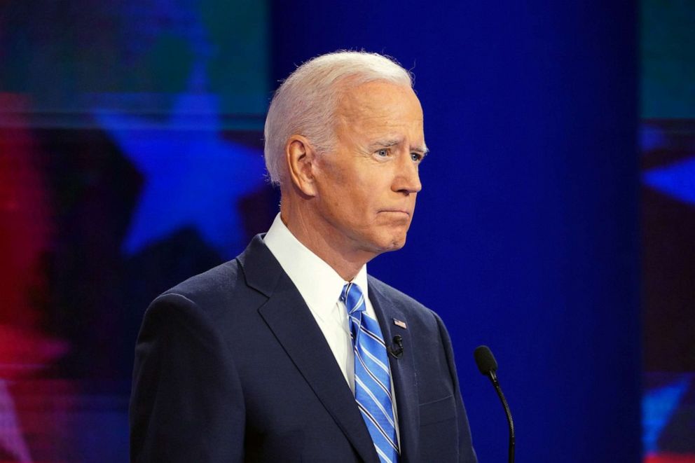 PHOTO: Former Vice President Joe Biden during the Democratic presidential debate in Miami, June 27, 2019.