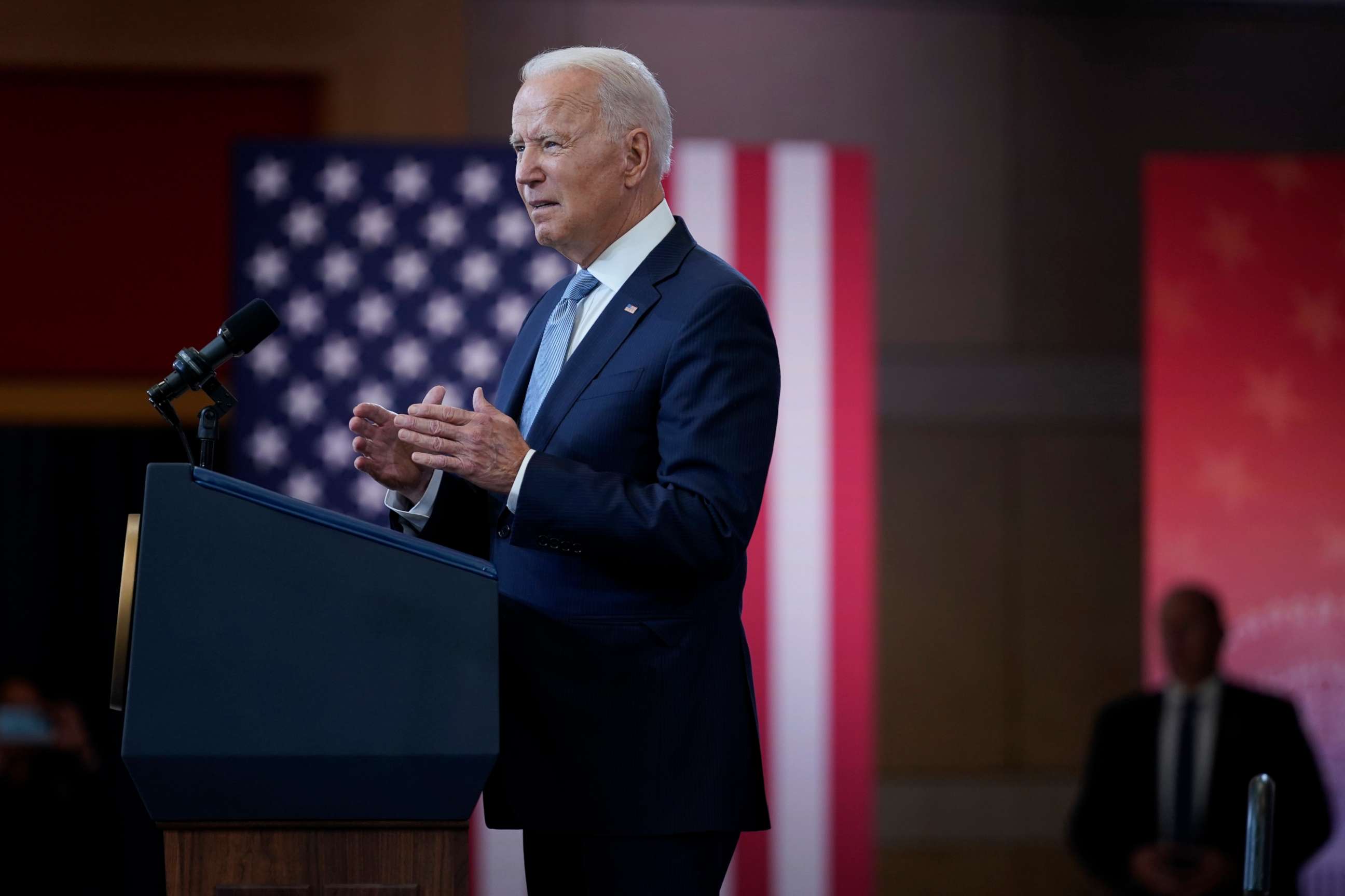 PHOTO: President Joe Biden delivers a speech on voting rights at the National Constitution Center, July 13, 2021, in Philadelphia.