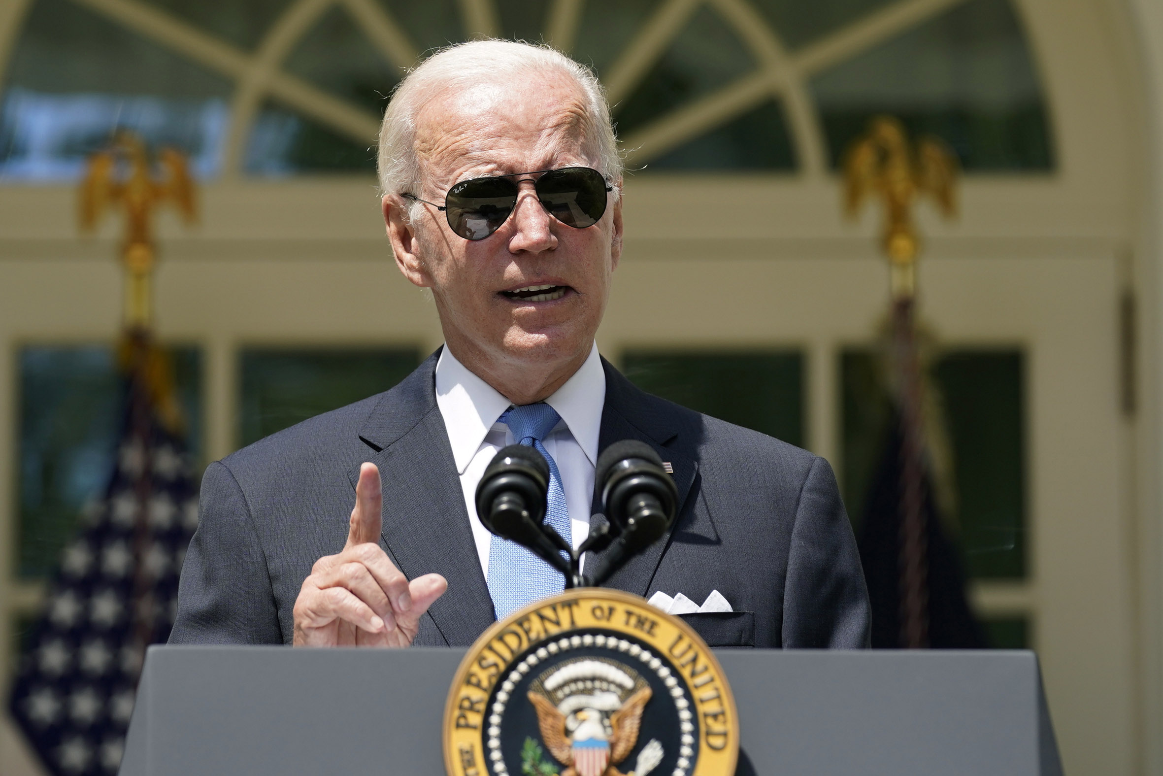 PHOTO: President Joe Biden speaks in the Rose Garden of the White House in Washington, D.C., July 27, 2022. 