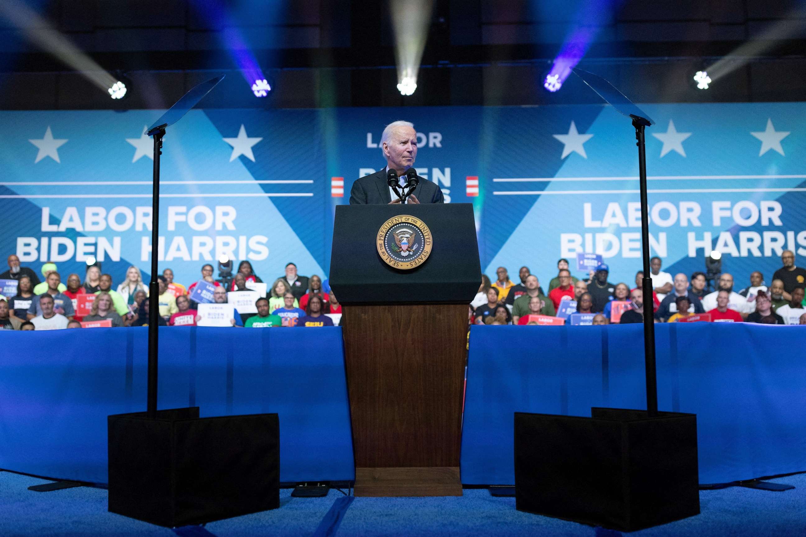 PHOTO: President Joe Biden speaks during a labor union event at the Pennsylvania Convention Center in Philadelphia, June 17, 2023.
