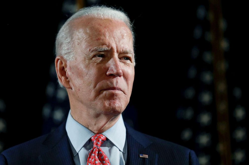 PHOTO: Democratic presidential candidate and former Vice President Joe Biden speaks about responses to the COVID-19 coronavirus pandemic at an event in Wilmington, Del., March 12, 2020. 