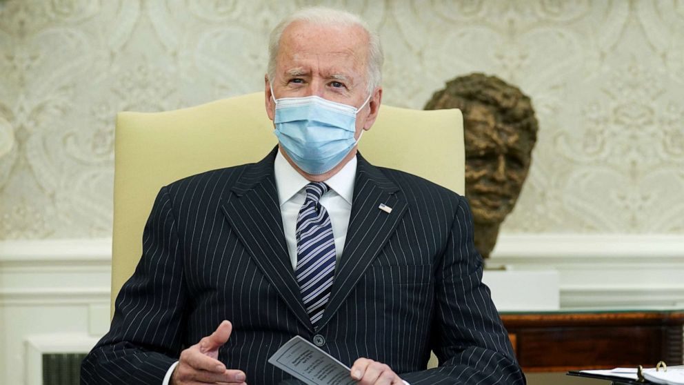 PHOTO: President Joe Biden holds a bi-partisan meeting on the American Jobs Plan at the White House, April 19, 2021. 