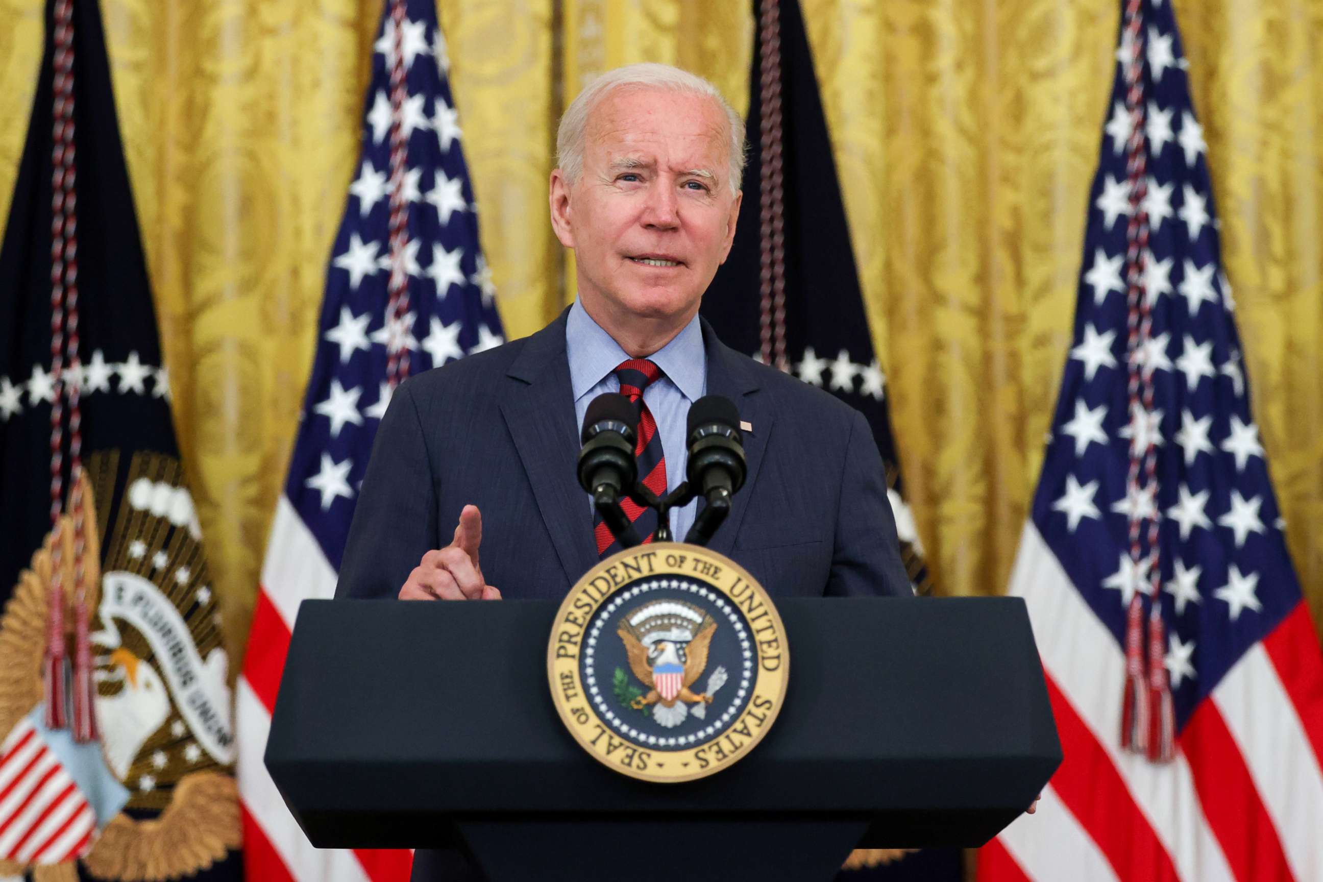 PHOTO: President Joe Biden delivers remarks at the White House in Washington, D.C., Aug. 3, 2021. 