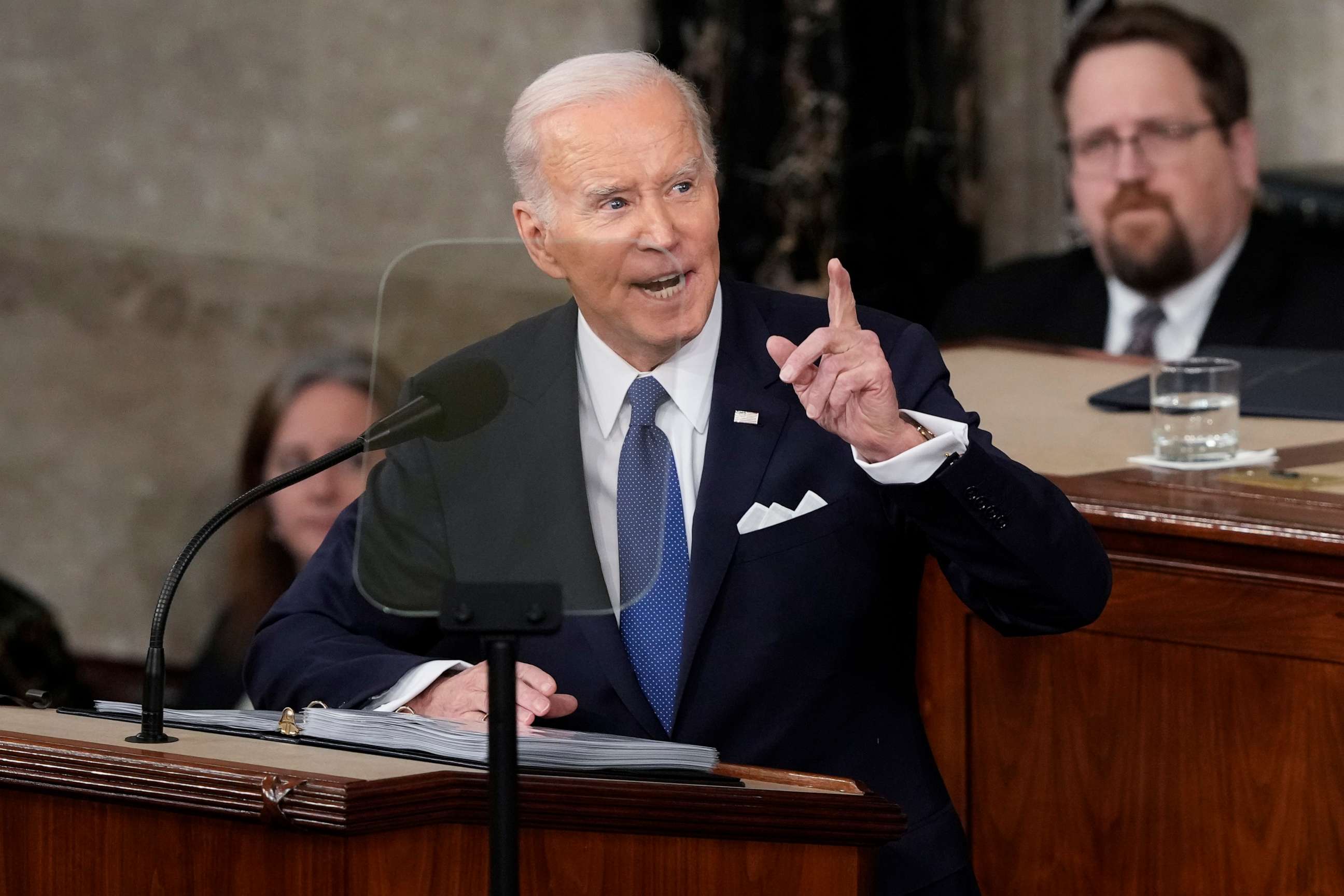 PHOTO: President Joe Biden delivers the State of the Union address to a joint session of Congress at the U.S. Capitol, Tuesday, Feb. 7, 2023, in Washington.