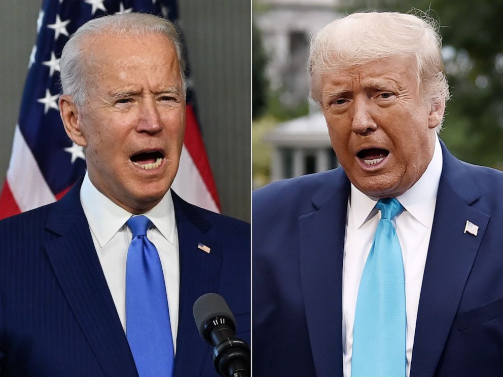 PHOTO: Former Vice President Joe Biden, left, and President Donald Trump, right.