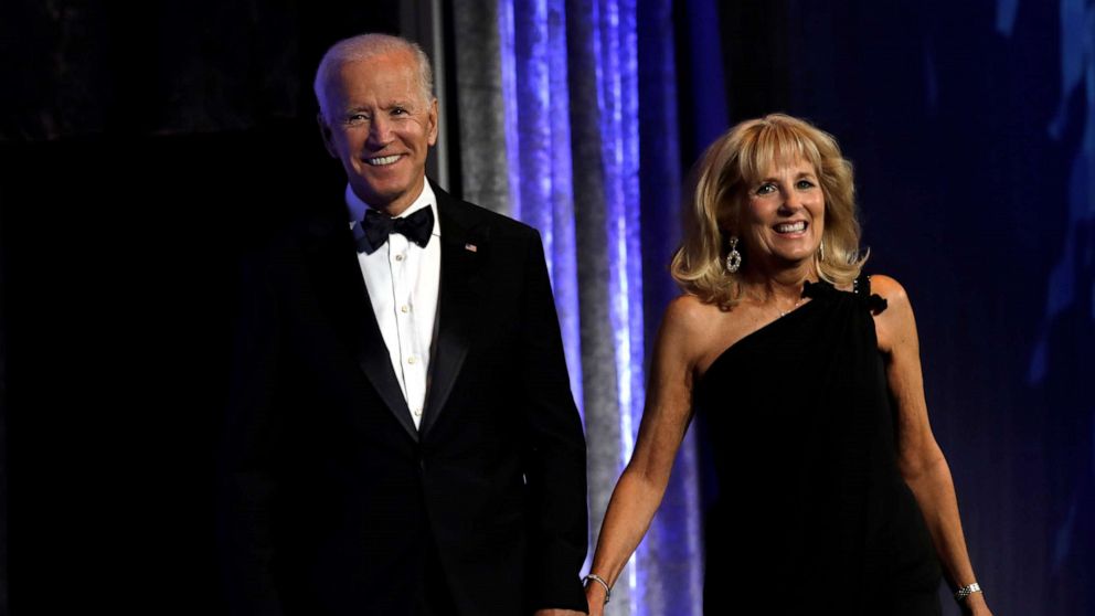 PHOTO: In this Sept. 15, 2018, file photo, former Vice President Joe Biden, with his wife Jill Biden, arrives to address the Human Rights Campaign dinner in Washington, D.C.