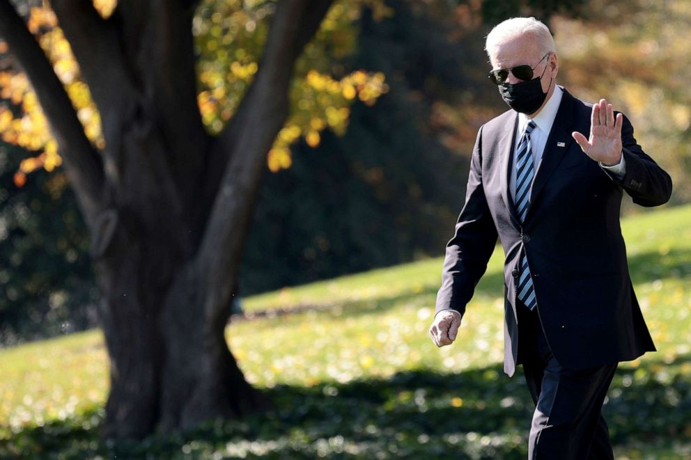 PHOTO: President Joe Biden departs the White House on Nov. 10, 2021, in Washington, D.C.