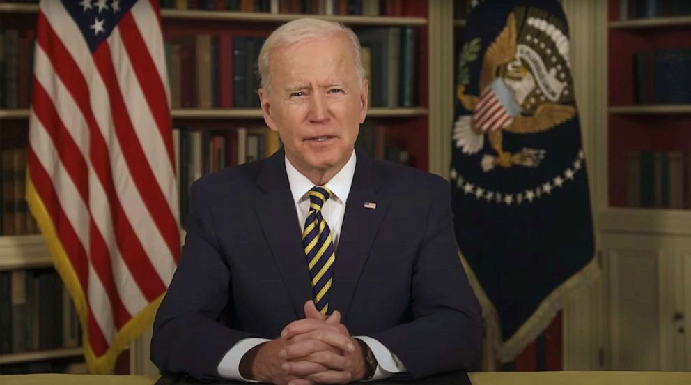 PHOTO: In this screen grab taken from a video, President Joe Biden speaks about World World One in Washington D.C.