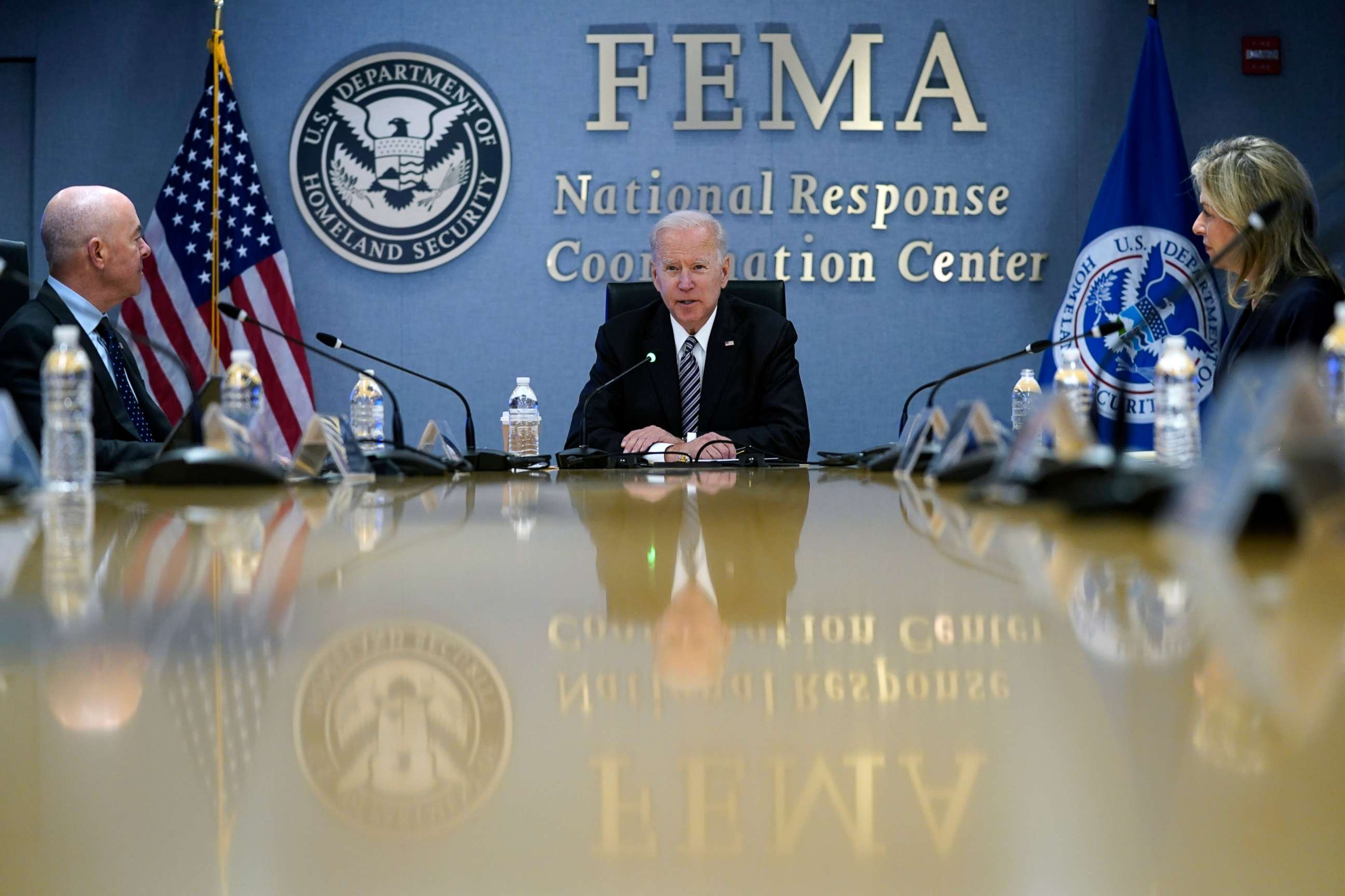 PHOTO: President Joe Biden participates in a briefing on the upcoming Atlantic hurricane season, at FEMA headquarters, May 24, 2021, in Washington.