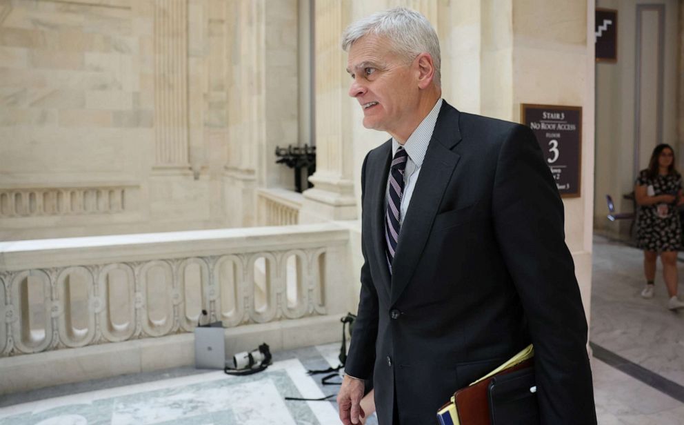 PHOTO: Senator Bill Cassidy arrives for a vote in the Senate on Capitol Hill in Washington, D.C., June 10, 2021.