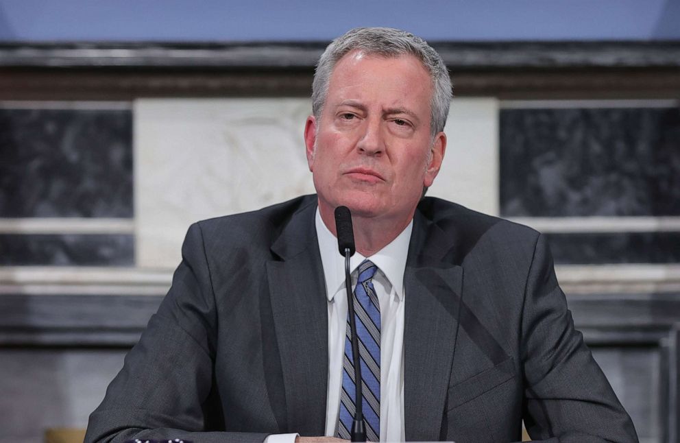 PHOTO: In this March 4, 2020, file photo, Mayor Bill de Blasio is shown at a press conference in New York.