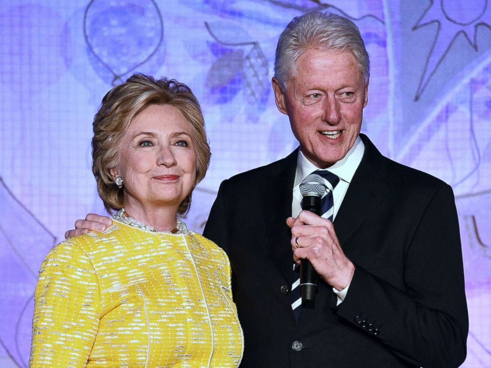 PHOTO: Former United States Secretary of State Hillary Clinton and President Bill Clinton speak onstage at an event in New York, May 23, 2017.