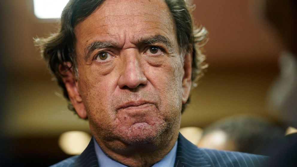 PHOTO: Former U.S. diplomat Bill Richardson speaks to reporters after a news conference in New York, Nov. 16, 2021.
