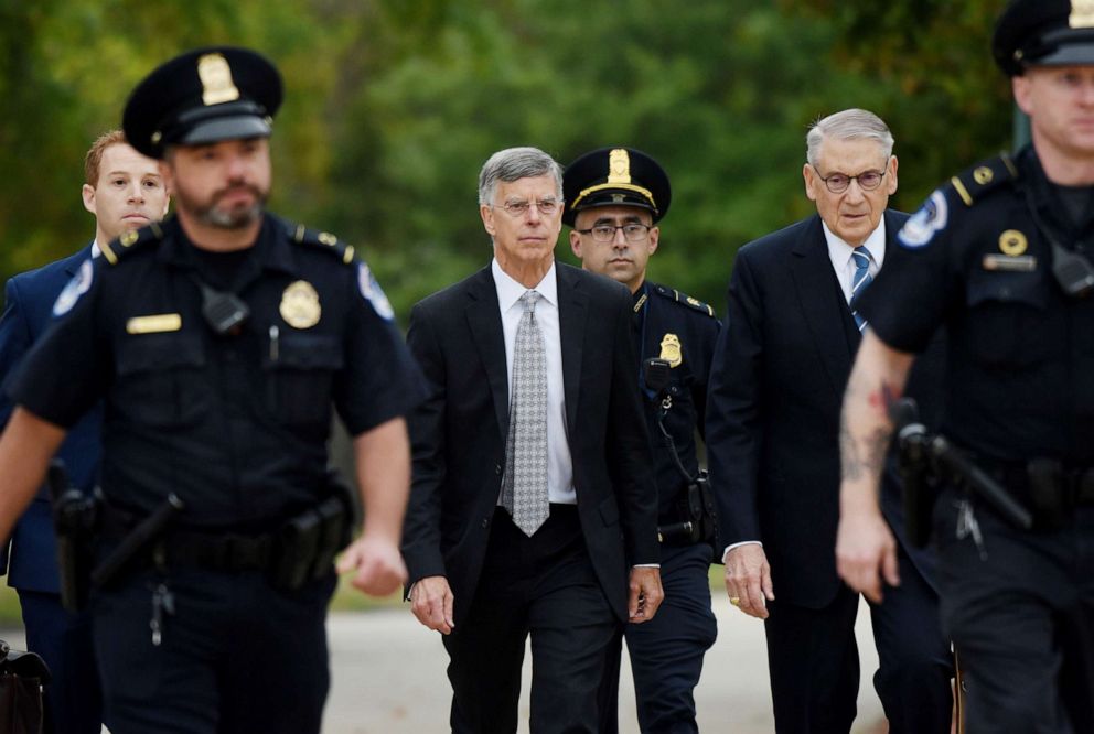 PHOTO: Former US Ambassador to Ukraine Bill Taylor arrives at the U.S. Capitol to testify as part of the ongoing impeachment investigation of President Donald Trump on Oct. 22, 2019 in Washington, D.C.