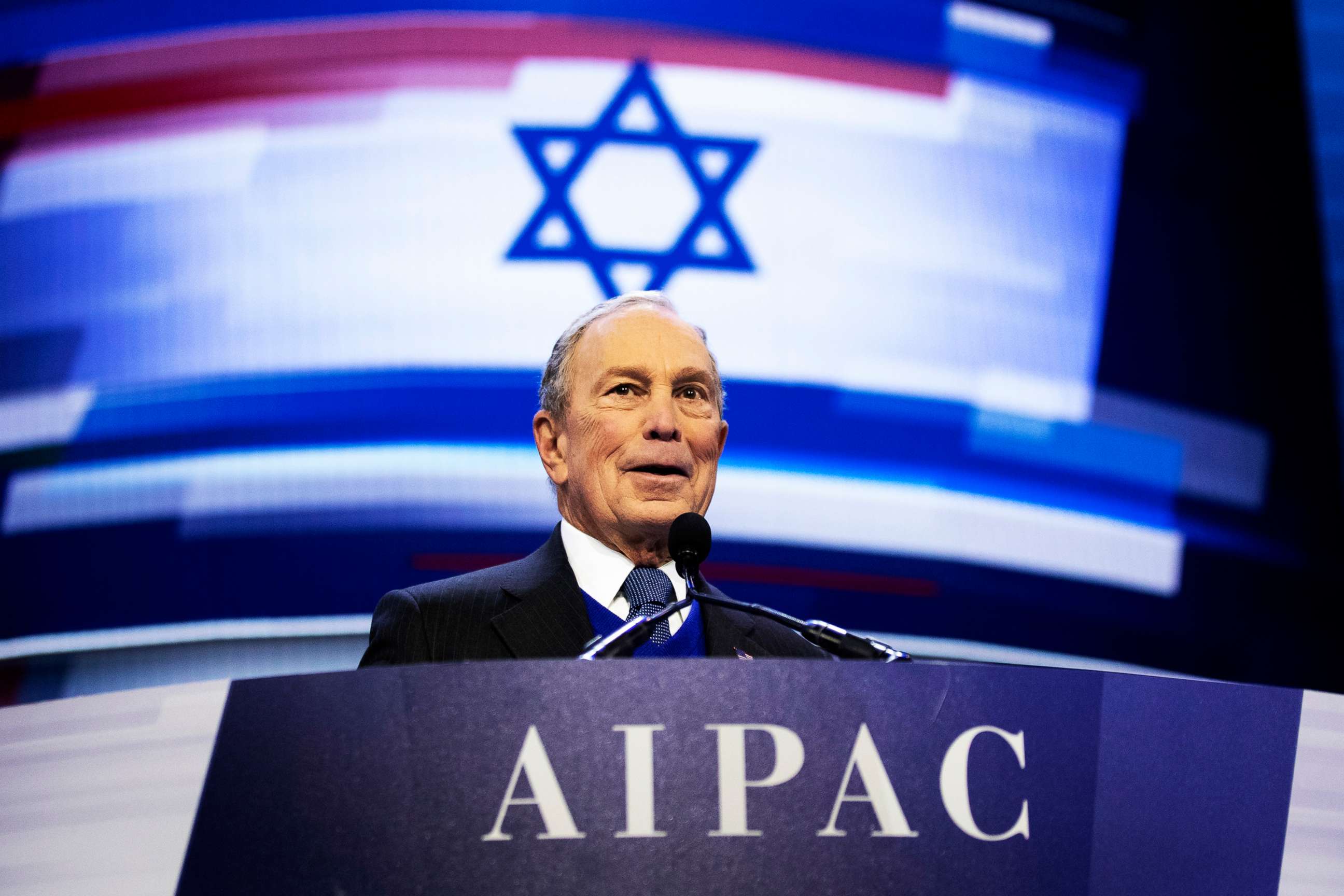 PHOTO: Democratic presidential candidate and former New York City Mayor Mike Bloomberg speaks at the American Israel Public Affairs Committee (AIPAC) 2020 Conference, March 2, 2020 in Washington.