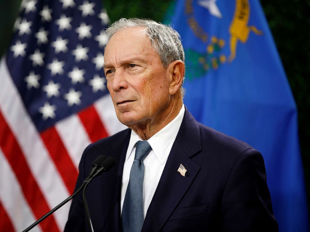 PHOTO: Former New York City Mayor Michael Bloomberg speaks at a news conference at a gun control advocacy event in Las Vegas, Feb. 26, 2019. 