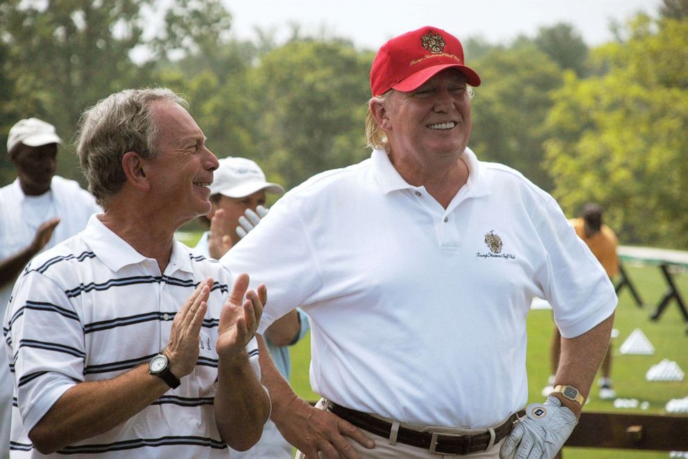 PHOTO:FILE PHOTO: Mayor Michael Bloomberg and Donald Trump attend The Fourth Annual JOE TORRE SAFE AT HOME FOUNDATION Golf Classic at Trump National Golf Course on July 20, 2007, in Briarcliff Manor, NY.