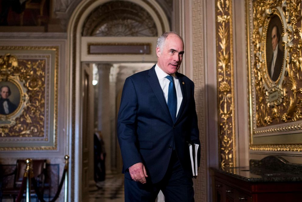 PHOTO: In this Jan. 27, 2020, file photo, Sen. Bob Casey, Jr. walks through the Senate Reception Room to the Senate chamber in Washington.