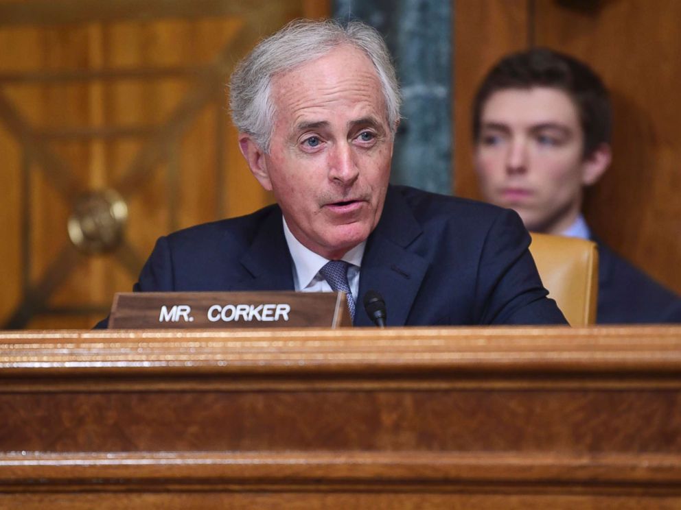 PHOTO: Sen. Bob Corker speaks on Capitol Hill in Washington, Feb. 13, 2018.