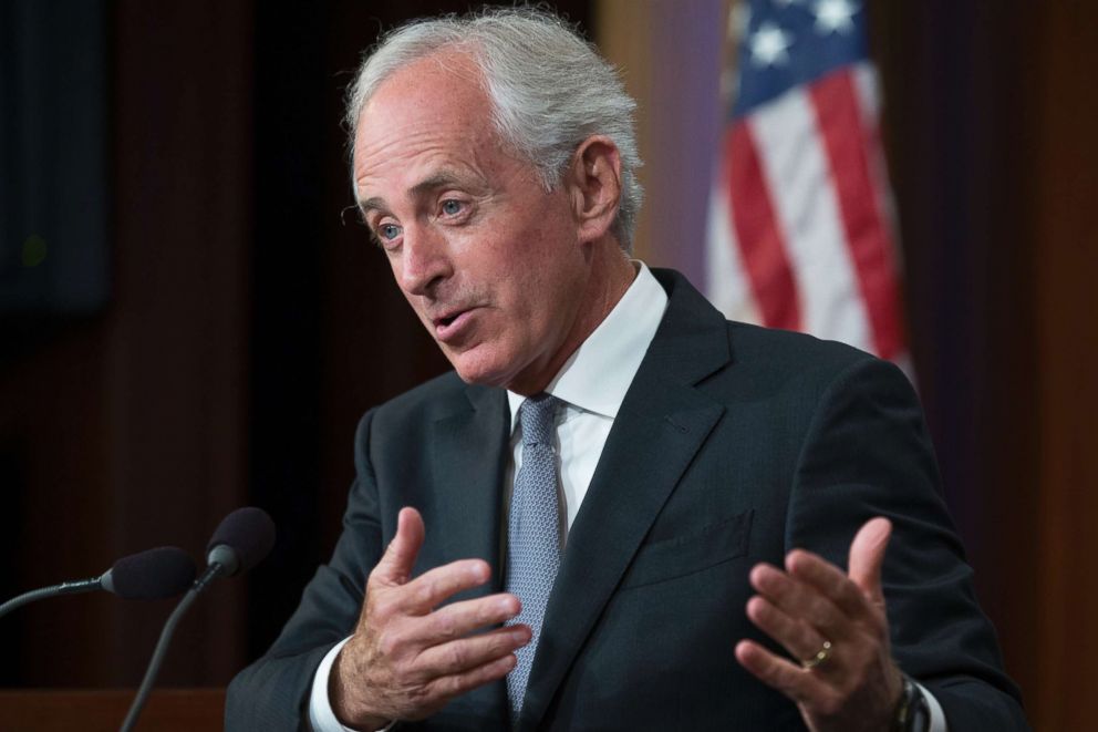 PHOTO: Bob Corker speaks during a news conference on  Capitol Hill in Washington, Sept. 14, 2017.