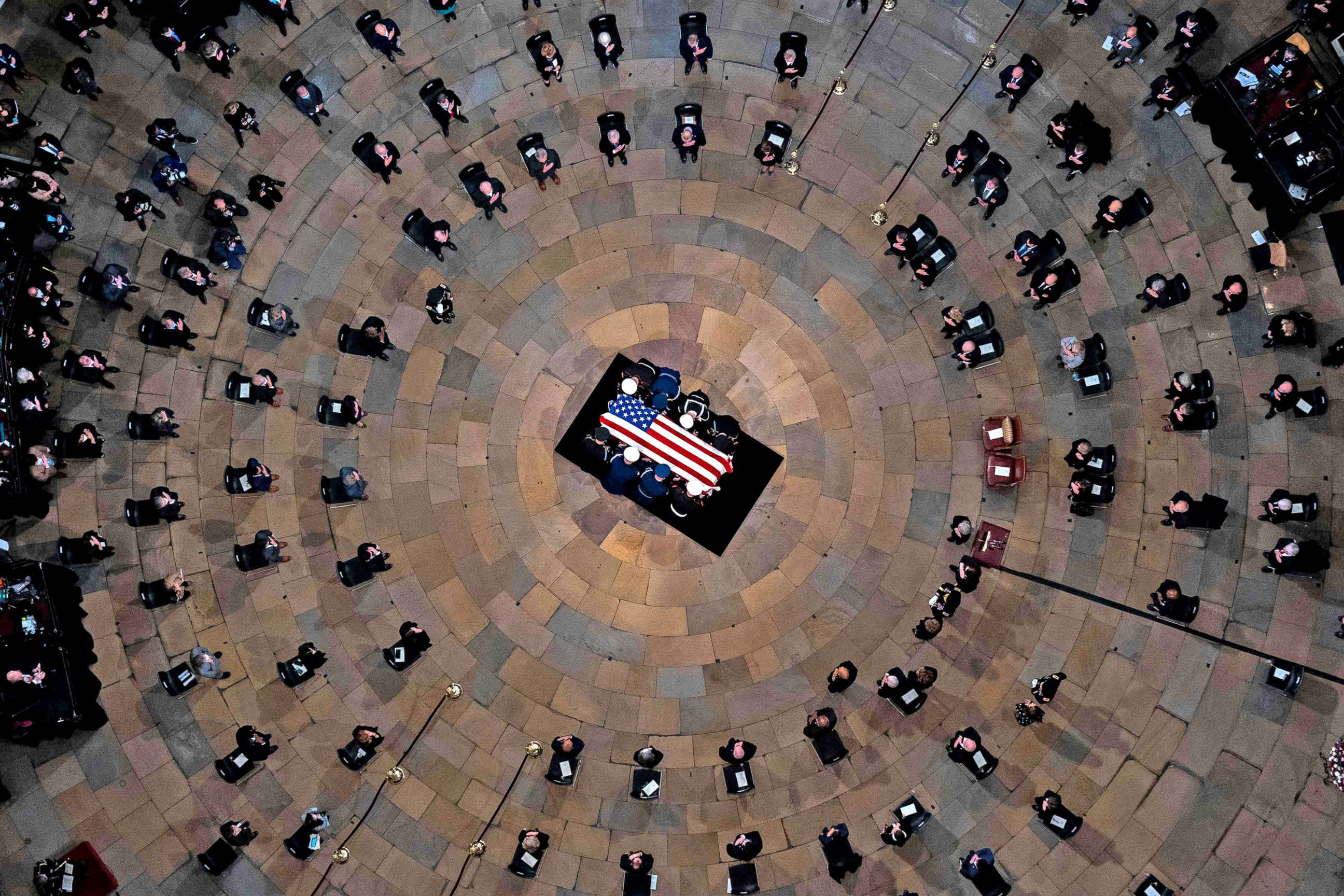 PHOTO: The casket of former US Senator Bob Dole lies in state at the US Capitol in Washington, D.C., Dec. 9, 2021. 