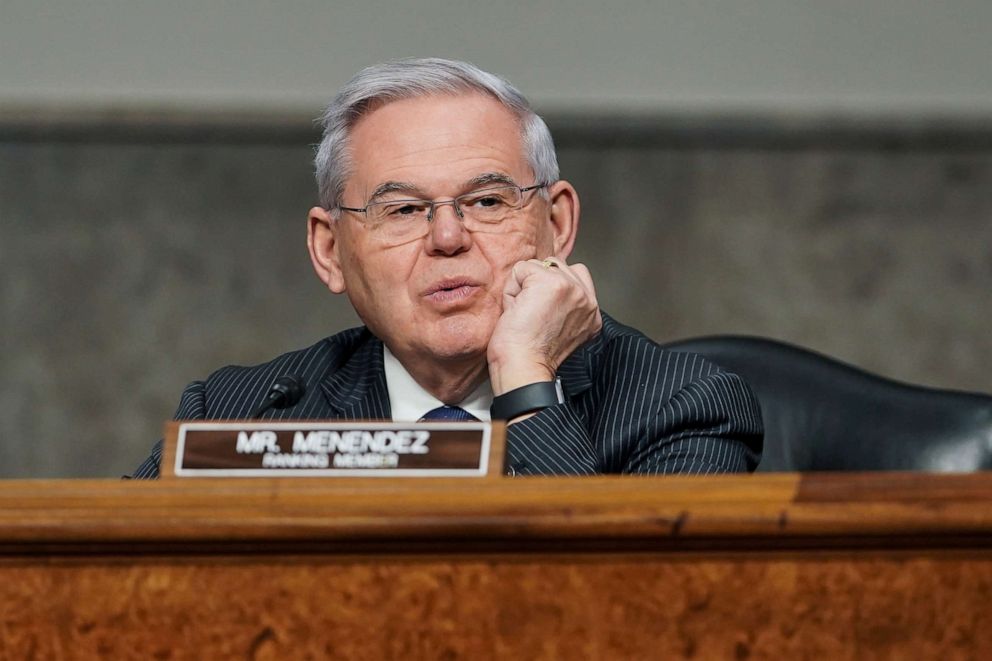 PHOTO: U.S. Senator Robert Menendez, D-N.J., speaks during the Senate Foreign Relations Committee hearing on the nomination of Linda Thomas-Greenfield to be the United States Ambassador to the U.N., on Capitol Hill in Washington, D.C., Jan. 27, 2021.