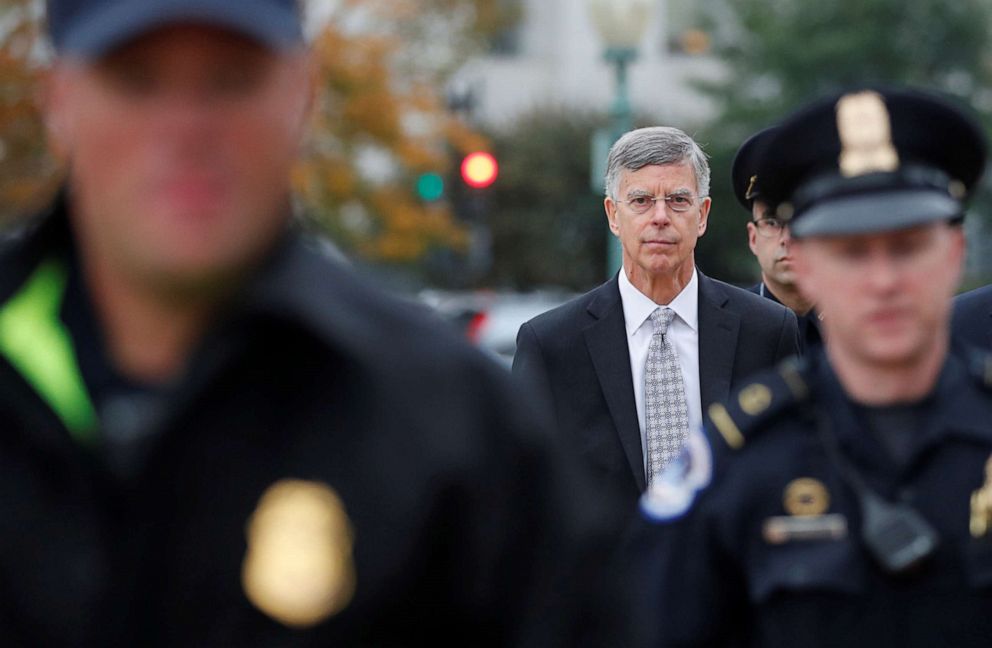 PHOTO: Acting U.S. ambassador to Ukraine Bill Taylor arrives to testify on Capitol Hill in Washington, D.C., on Oct. 22, 2019.