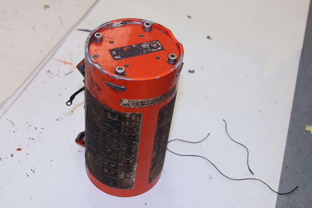 PHOTO: Pictured in this image is one of the two black box flight recorders recovered from the site of the FlyDubai Boeing 737-800 plane crash, in Russia, March 20, 2016.