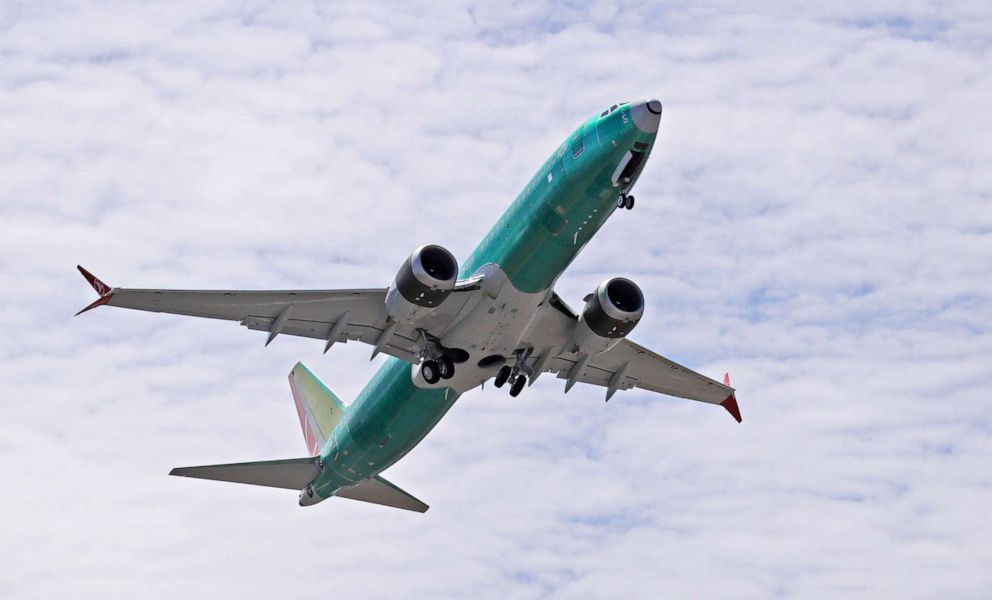 PHOTO: A Boeing 737 MAX 8 jetliner takes off on a test flight in Renton, Wash.