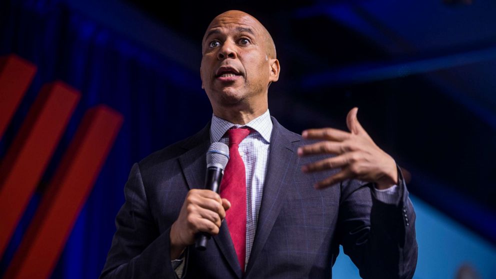 PHOTO: Democratic Presidential Candidate Sen. Cory Booker speaks during a presidential forum hosted by the Congressional Hispanic Caucus Institute on September 10, 2019 in Washington, DC.