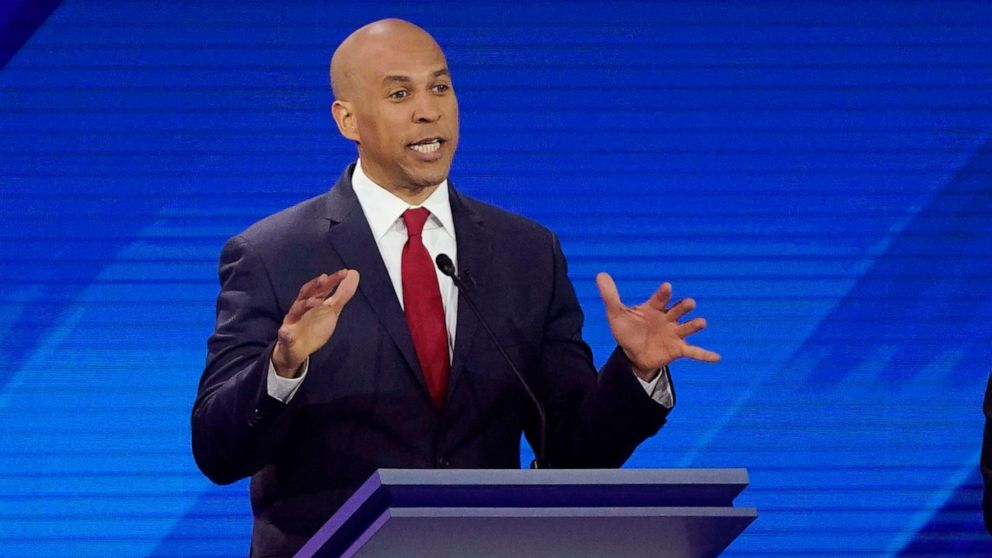 PHOTO: Democratic presidential candidate Sen. Cory Booker answers a question, Sept. 12, 2019, during a Democratic presidential primary debate hosted by ABC at Texas Southern University in Houston.