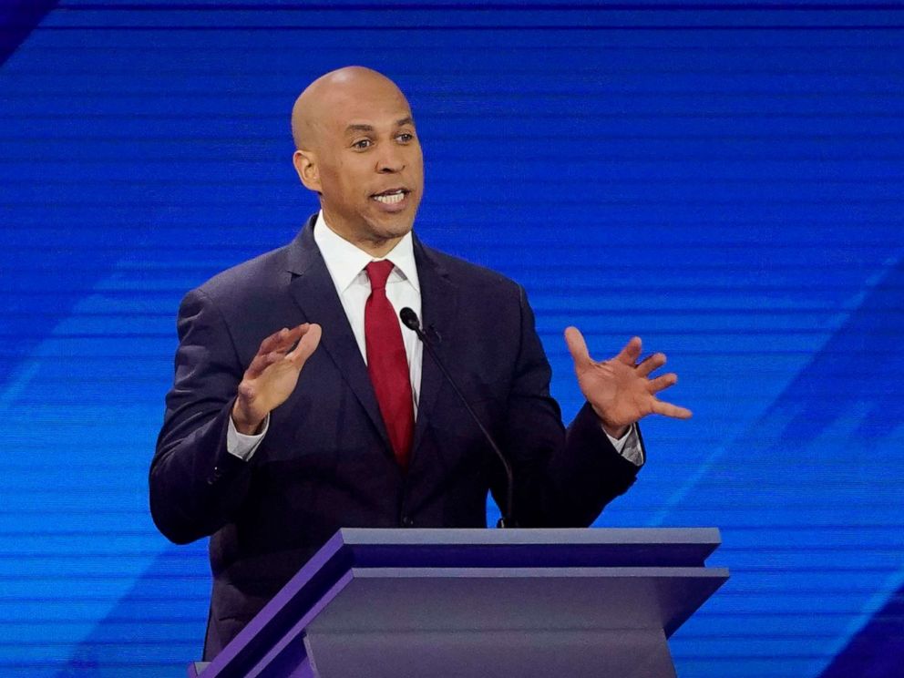 PHOTO: Democratic presidential candidate Sen. Cory Booker answers a question, Sept. 12, 2019, during a Democratic presidential primary debate hosted by ABC at Texas Southern University in Houston.
