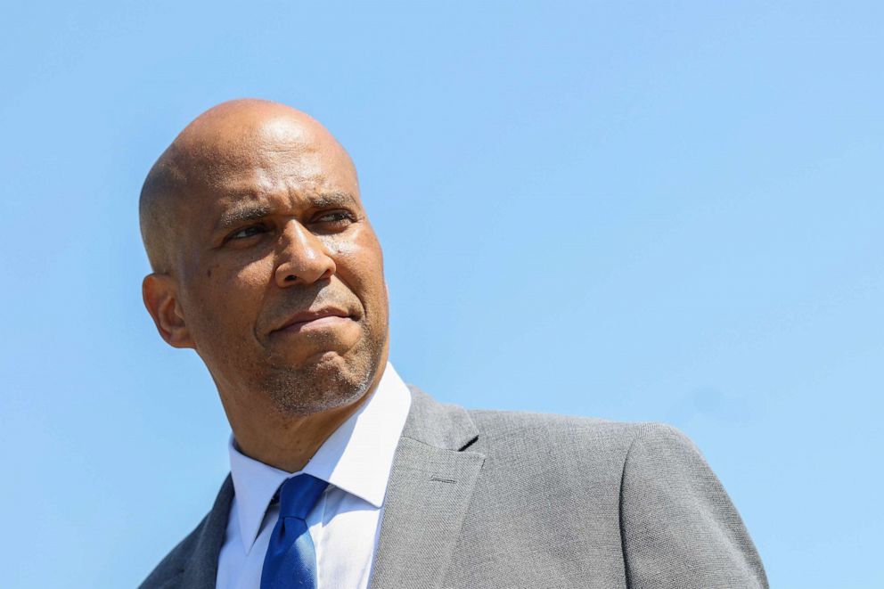 PHOTO: Sen Cory Booker (D-NJ) speaks at a press conference, July 12, 2022, in Washington, D.C.