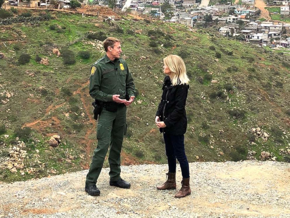 PHOTO: ABC News Chief Global Affairs correspondent and "This Week" co-anchor Martha Raddatz speaks with Customs and Border Protection San Diego Sector Border Patrol Chief Rodney Scott.