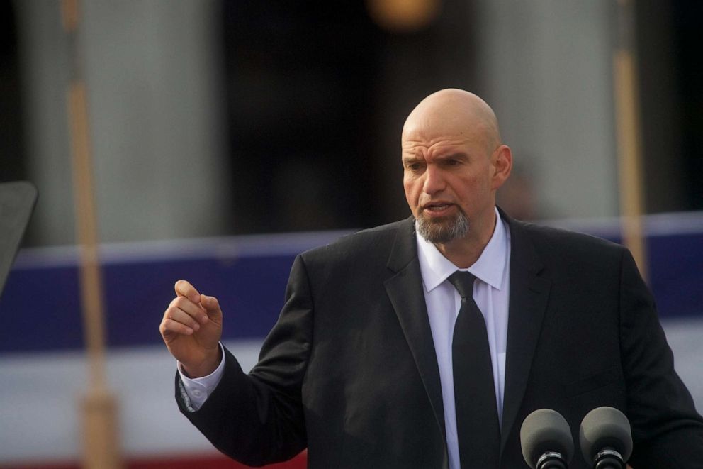 PHOTO: Lieutenant Governor John Fetterman speaks during a ceremony in Harrisburg, Pa., Jan. 15, 2019.