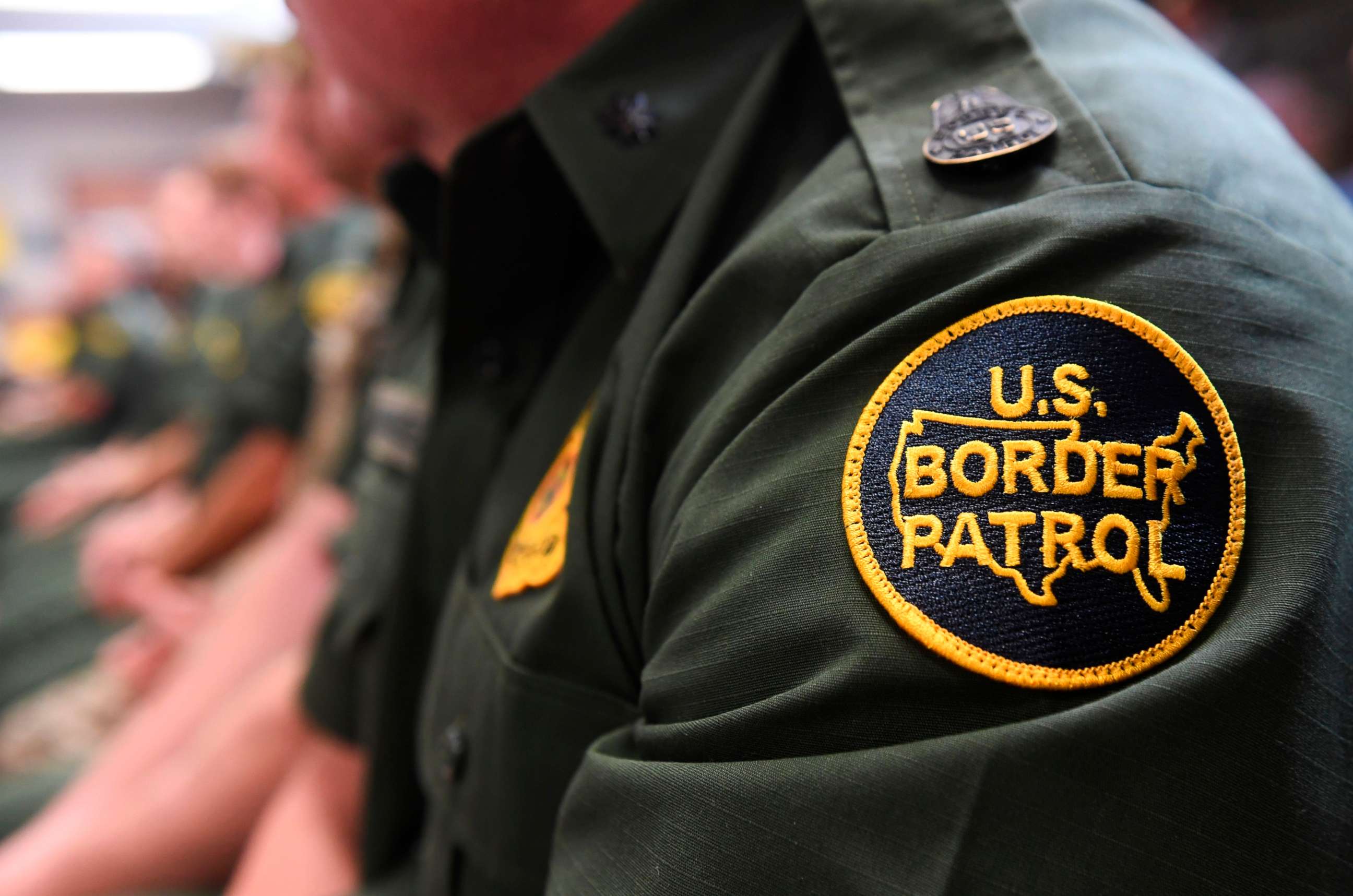 PHOTO: A Customs and Border patrol agent attends an event on immigration and border security at the U.S. Border Patrol Calexico Station in Calexico, Calif., April 5, 2019.