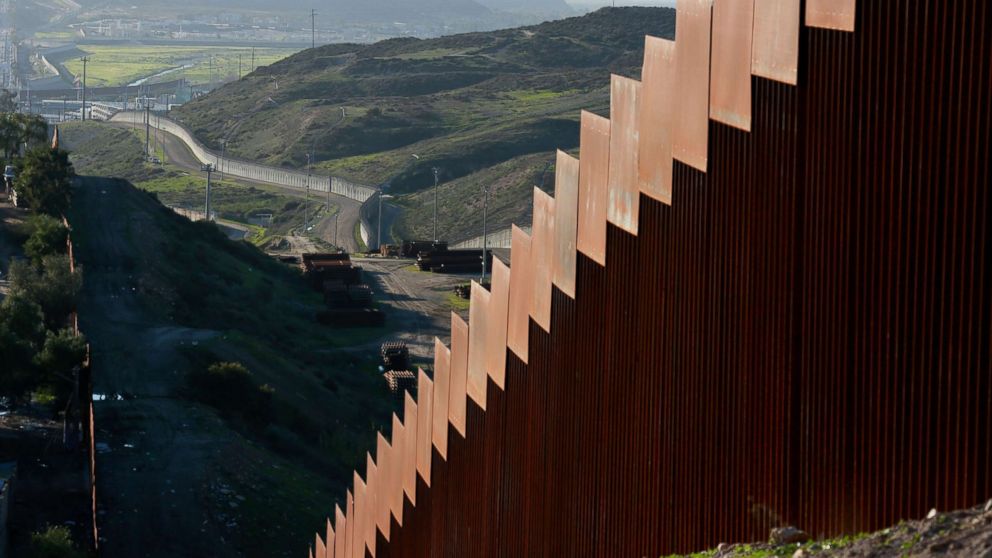 PHOTO: The U.S.-Mexico border wall along the border near Tijuana, Mexico, Jan. 7, 2019.