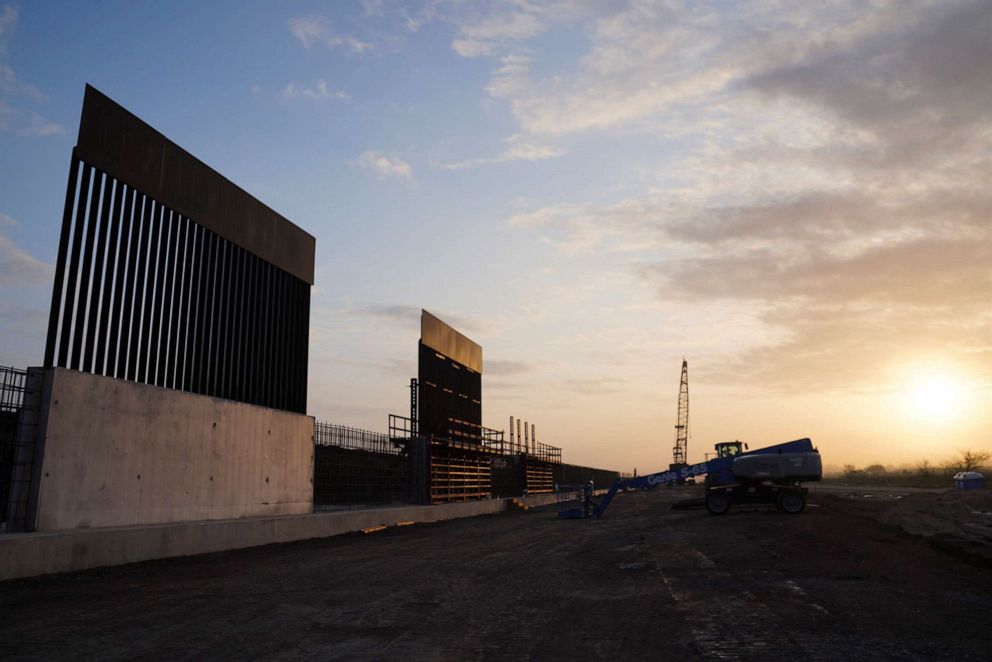 PHOTO: Construction site of the first border wall in Texas since President Trump took office as seen near Donna, Texas, Dec. 8, 2019. 