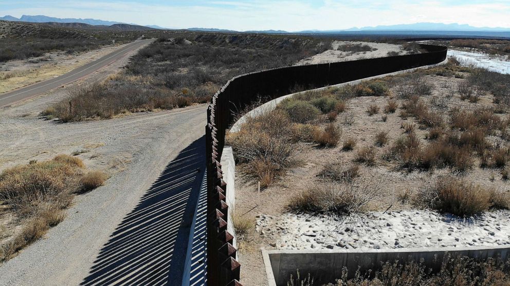 PHOTO: In this Jan. 15, 2019, file photo, the U.S.-Mexico border wall is seen in Esperanza, TX.