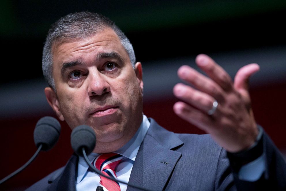 PHOTO: David Bossie, president of Citizens United, gestures during South Carolina Freedom Summit hosted by Citizens United and Congressman Jeff Duncan in Greenville, S.C., May 9, 2015.