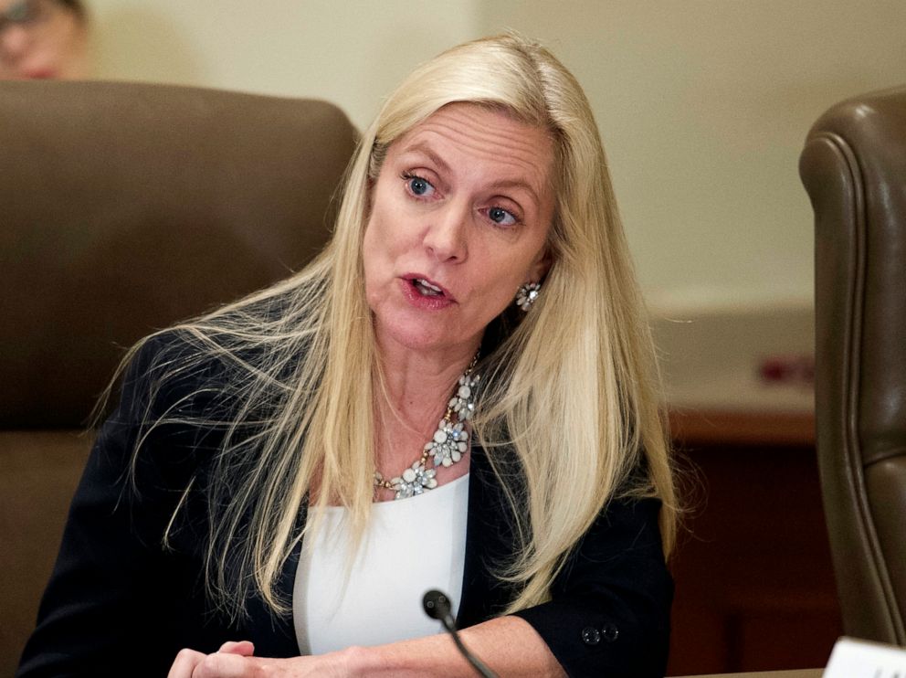 PHOTO: In this June 14, 2018 file photo Federal Reserve Board Governor Lael Brainard participates in an open meeting in Washington, D.C.
