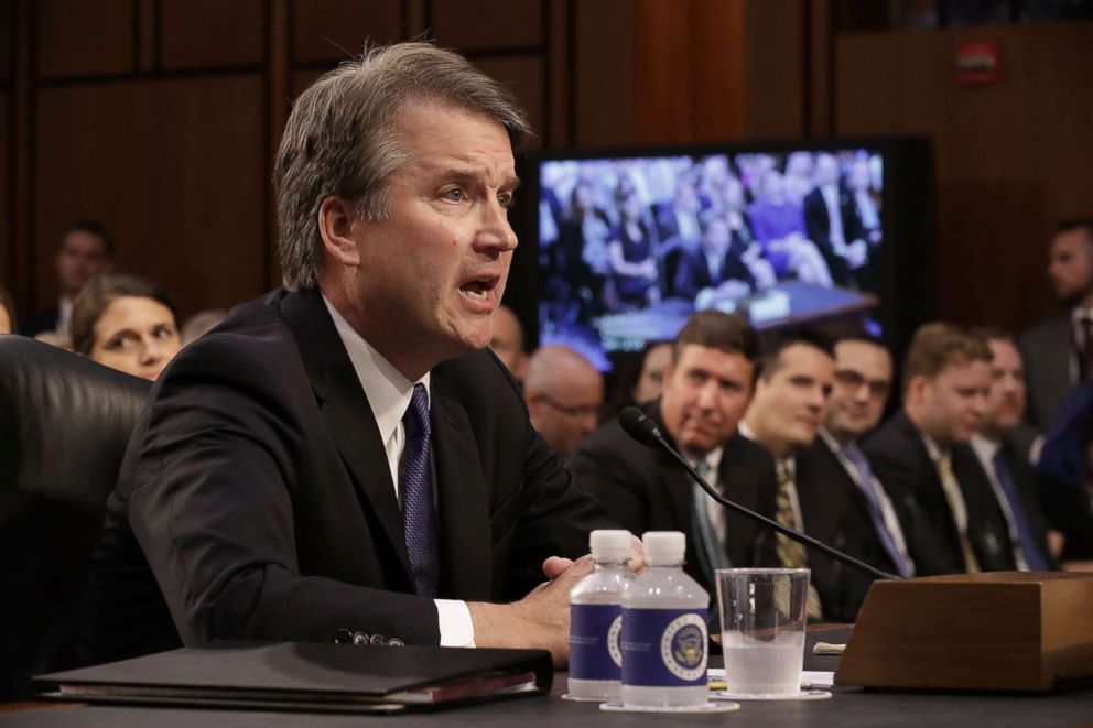 PHOTO: Supreme Court nominee Judge Brett Kavanaugh appears before the Senate Judiciary Committee during his Supreme Court confirmation hearing in the Hart Senate Office Building on Capitol Hill Sept. 4, 2018 in Washington.