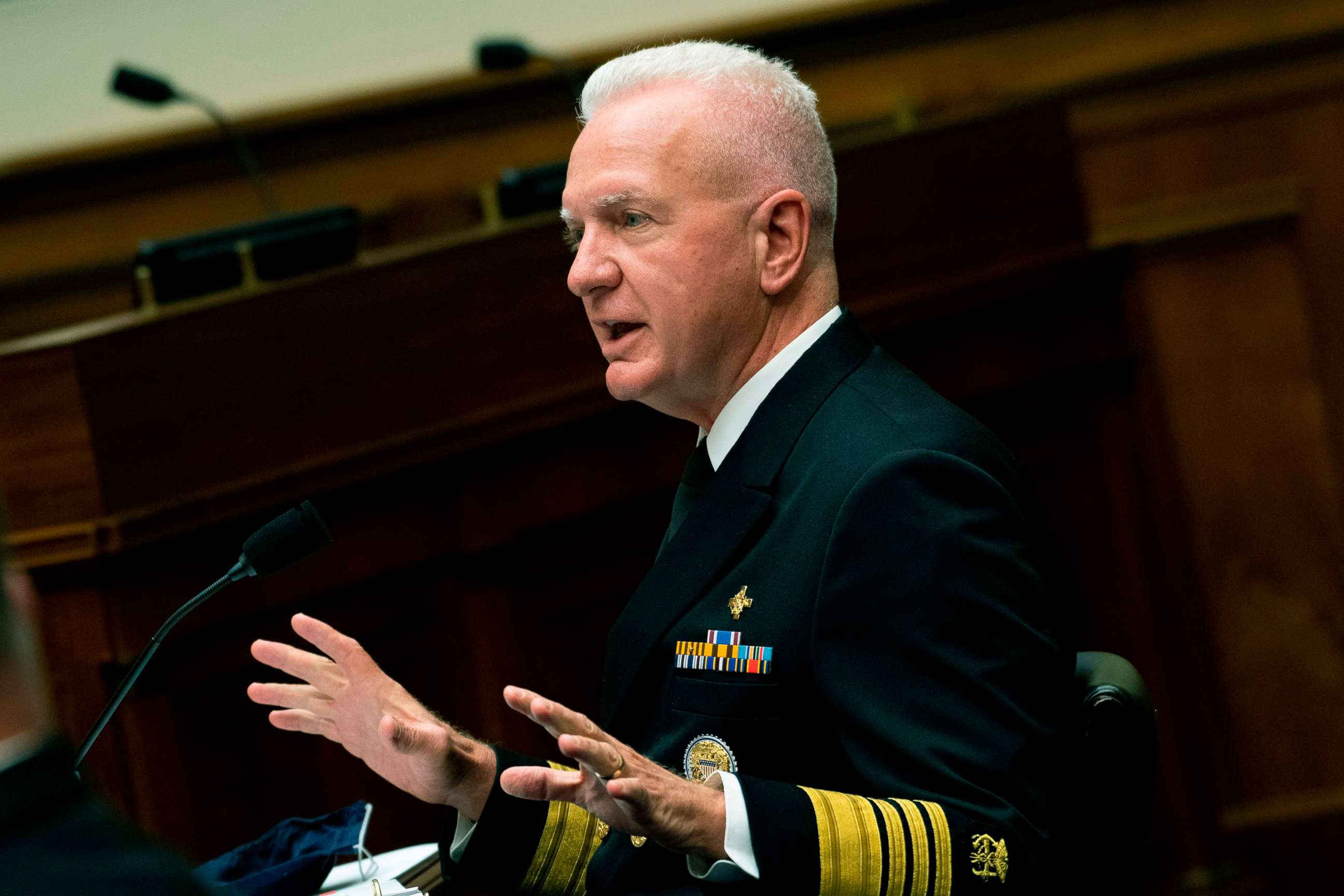 PHOTO: Department of HHS Assistant Secretary Admiral Brett Giroir, testifies before a House Select Subcommittee on the Coronavirus Crisis hearing in Washington, July 2, 2020.