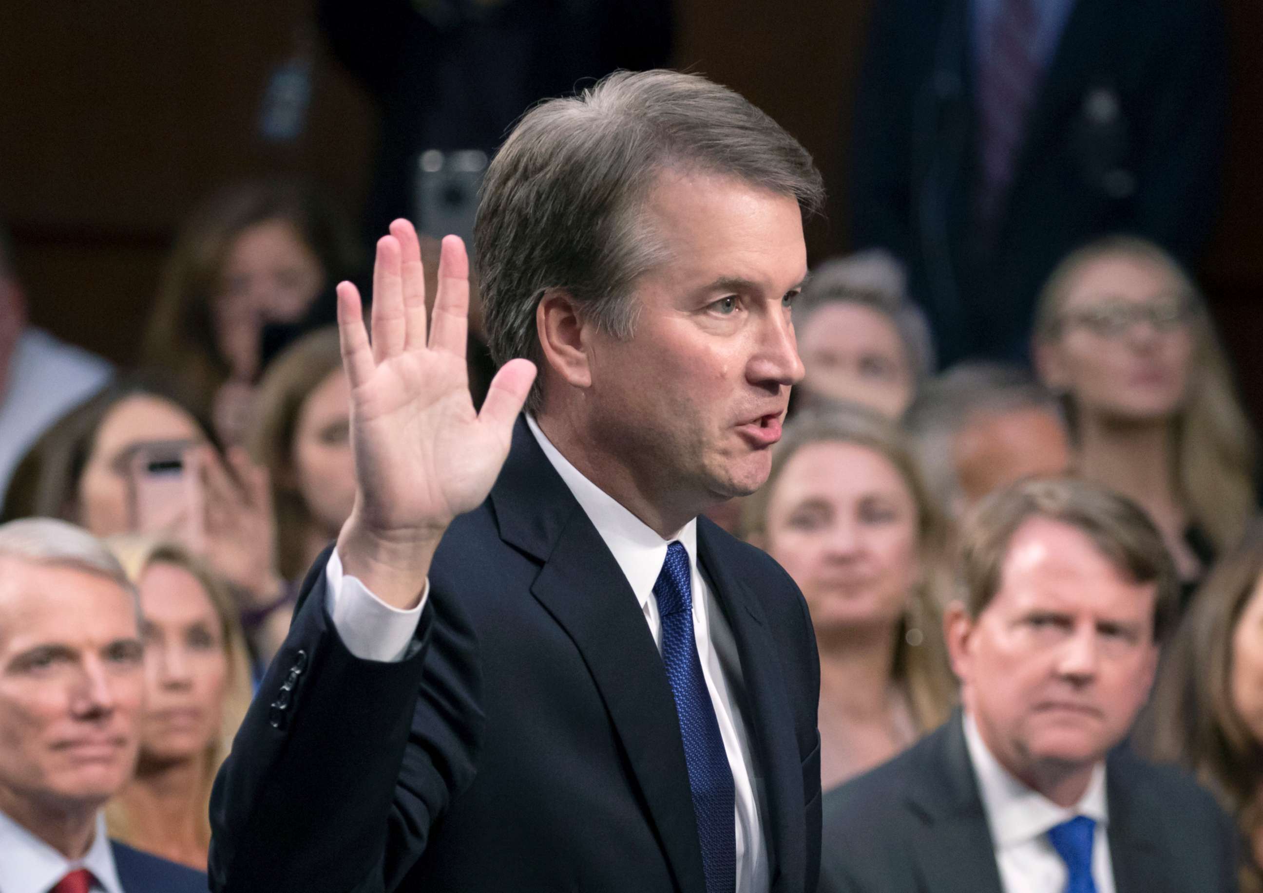 PHOTO: Brett Kavanaugh is sworn in before the Senate Judiciary Committee on Capitol Hill in Washington, Sept. 4, 2018.