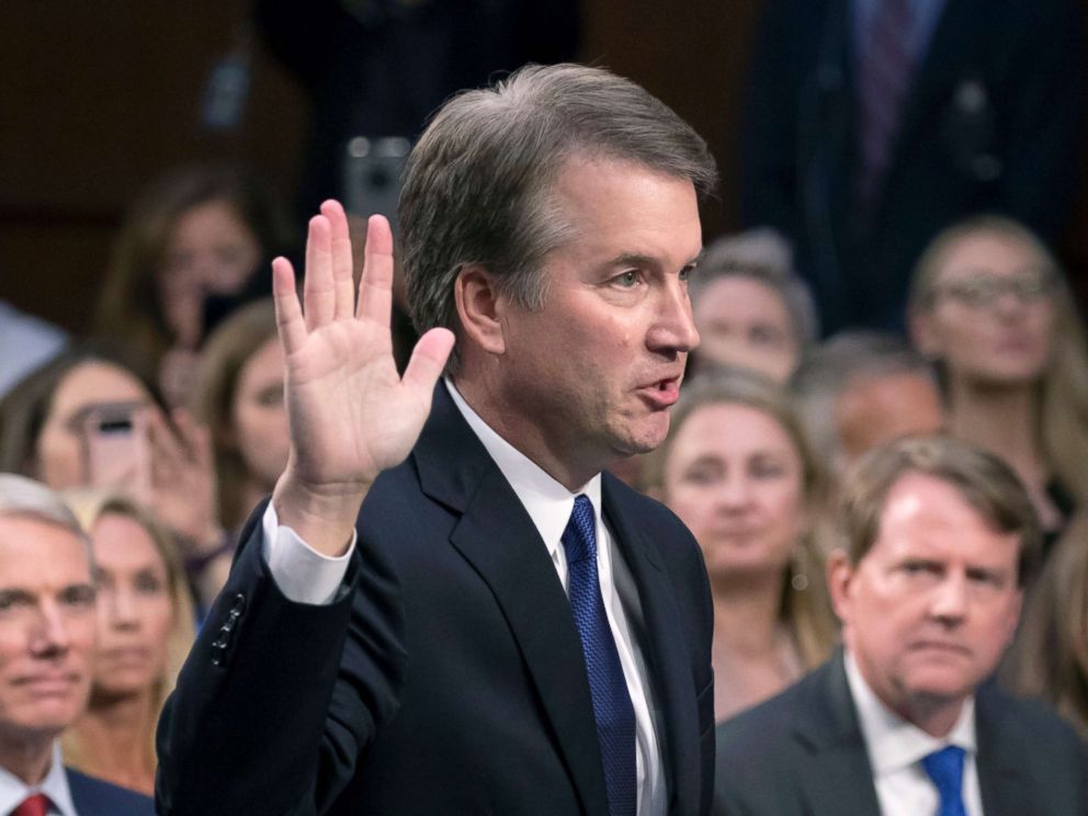 PHOTO: Brett Kavanaugh is sworn in before the Senate Judiciary Committee on Capitol Hill in Washington, Sept. 4, 2018.